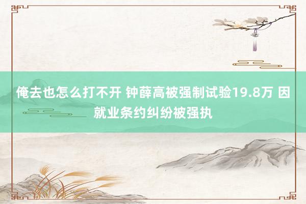 俺去也怎么打不开 钟薛高被强制试验19.8万 因就业条约纠纷被强执