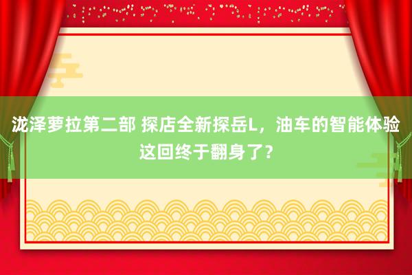 泷泽萝拉第二部 探店全新探岳L，油车的智能体验这回终于翻身了？